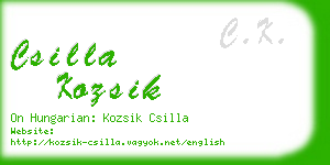 csilla kozsik business card